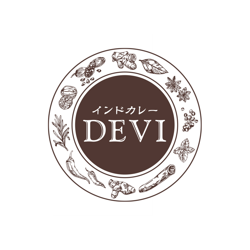 「インドカレー DEVI」様のロゴデザイン